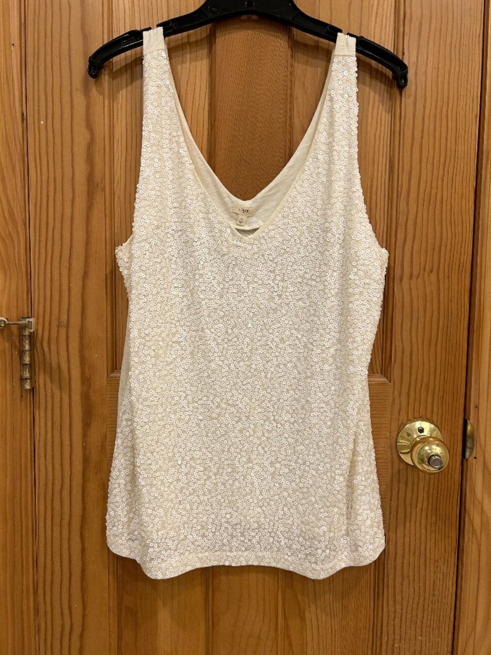 J. Crew White Sequin Tank NWT
